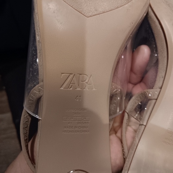 ZARA  WOMAN VINYL HIGH-HEEL SANDALS SHOES CLEAR SZ 41 Usa 10 Or 9 - Picture 5 of 6